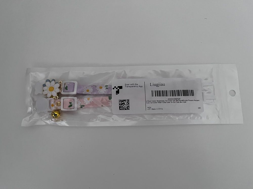 2 Pack Cotton Breakaway Cat Collar with Bell