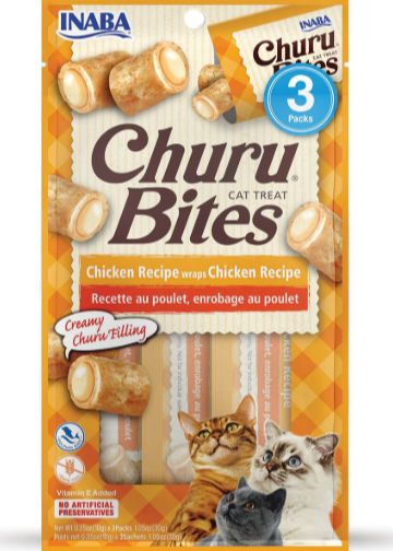 Inaba Churu Bites Chicken Recipe Wraps Grain-Free Cat Treats