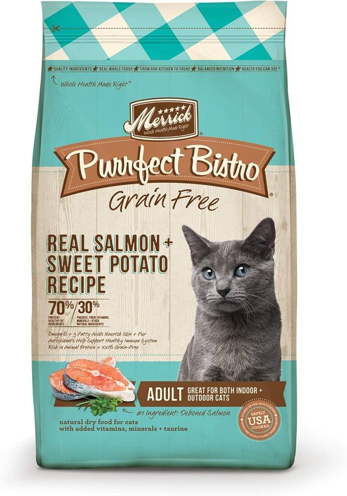 Merrick Purrfect Bistro Grain-Free Real Salmon + Sweet Potato Recipe Adult Dry Cat Food