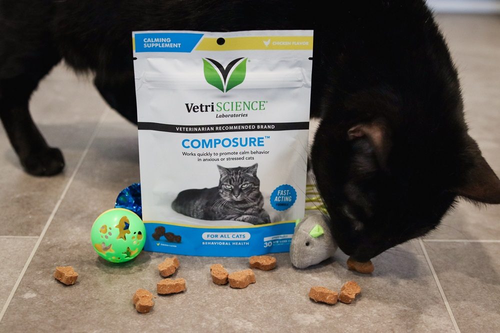 VetriScience Composure Chicken Liver Flavored Soft Chews Calming Supplement Cat Treat
