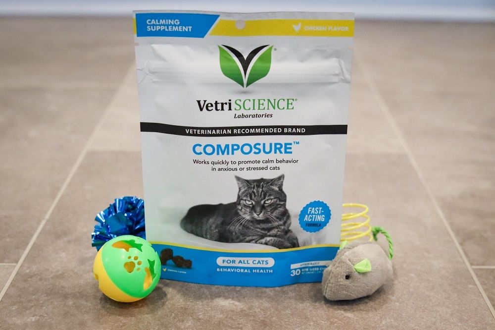 VetriScience Composure Chicken Liver Flavored Soft Chews Calming Supplement Cat Treat