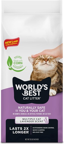 World’s Best Cat Litter Lavender Scented Multiple Cat Clumping Formula